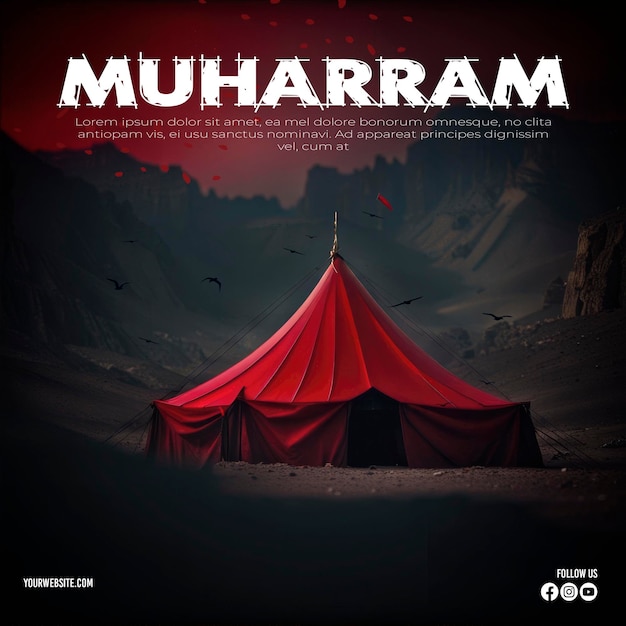 Psd muharram ashura039s social media posts red camping in desert