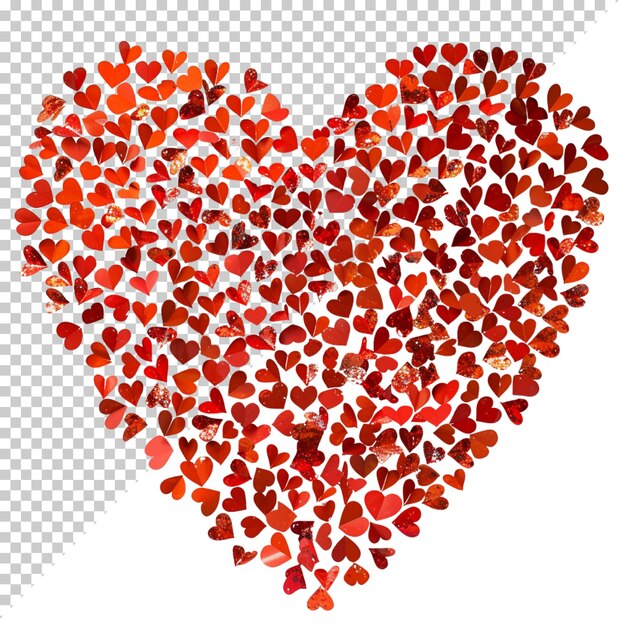 PSD psd multi color heart isolated on transparent backgroundheart