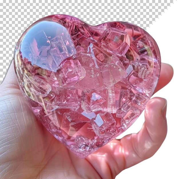 Psd multi color heart isolated on transparent backgroundheart