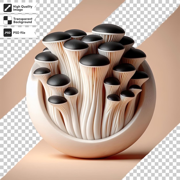 Psd mushrooms on transparent background