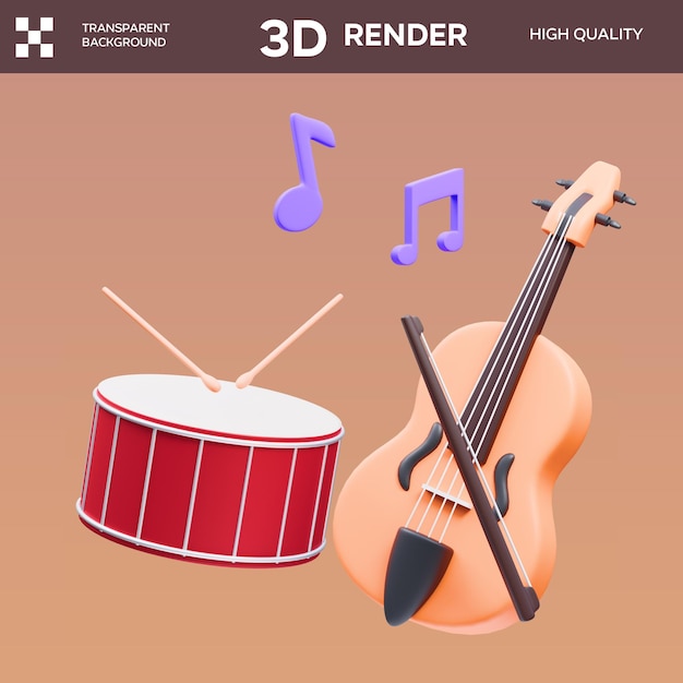 PSD music 3D Illustration
