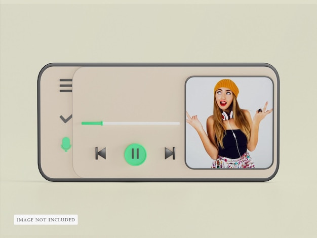 PSD Music player song interface mockup