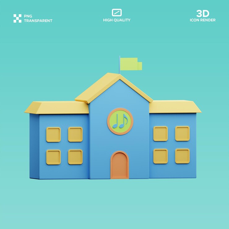 PSD psd музыкальная школа 3d иллюстрация