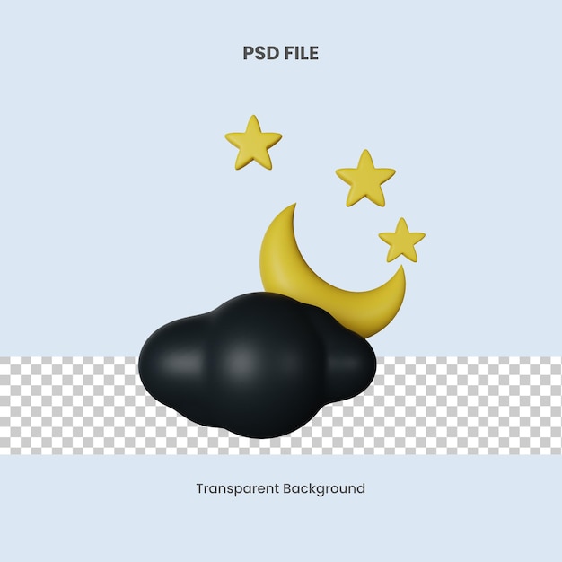 Psd nacht 3d icon illustratie