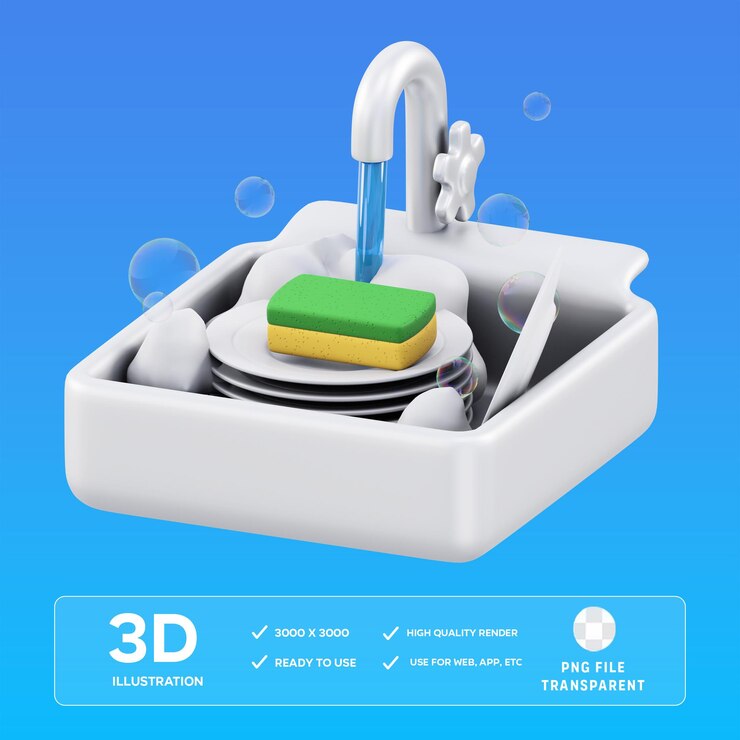 PSD psd naczynia 3d ilustracja