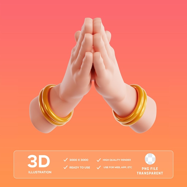 PSD Namaste 3D-illustratie