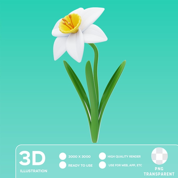 PSD psd narcissus 3d illustration