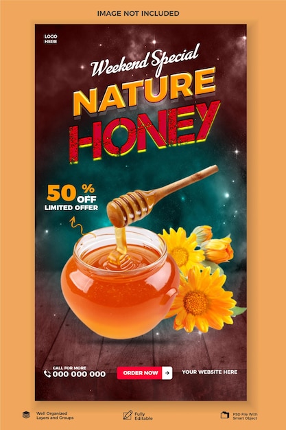 Psd Nature Honey Instagram 및 Facebook 스토리 템플릿