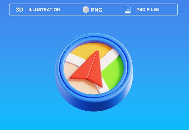 PSD Navigation Arrow 3D Illustration