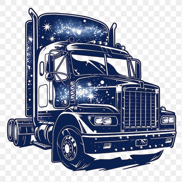 PSD psd nebula h truck with midnight blue monochrome stamp sturdy re tattoo clipart ink tshirt design