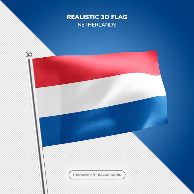 PSD nederland realistische 3D vlag render