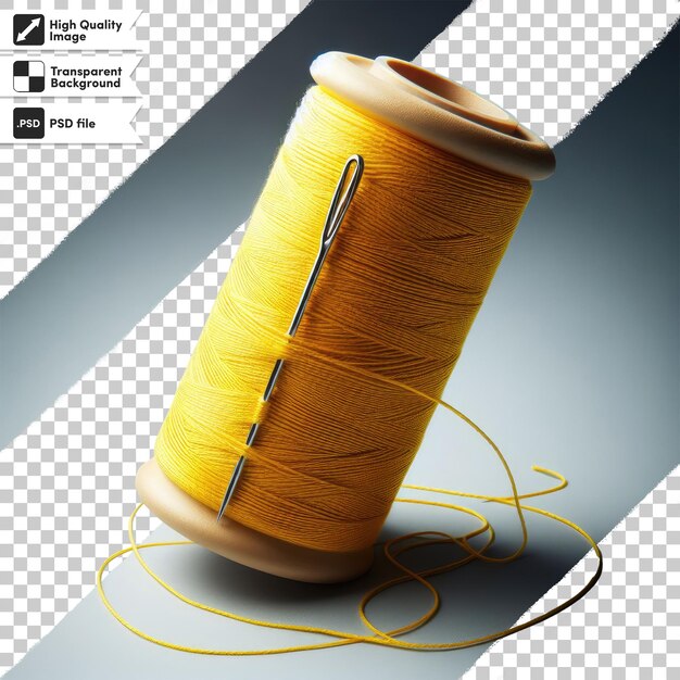 PSD psd needle and colorful thread on transparent background