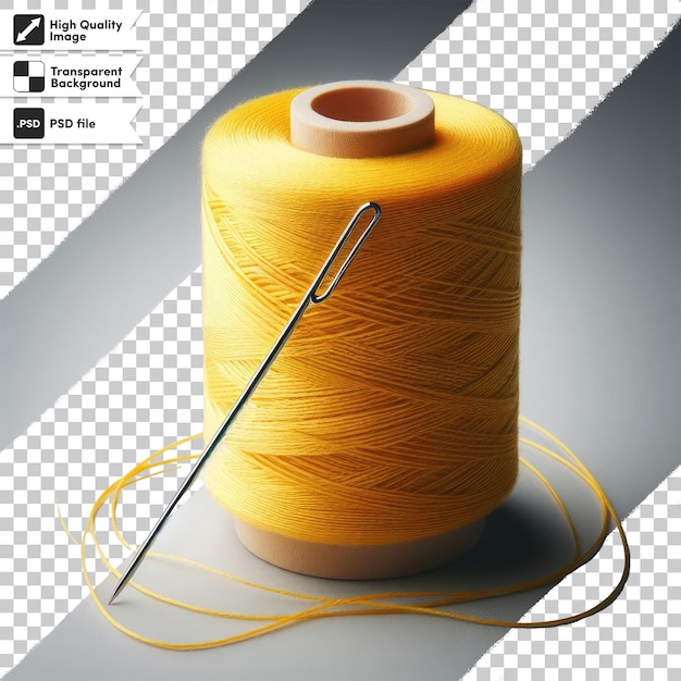 PSD psd needle and colorful thread on transparent background