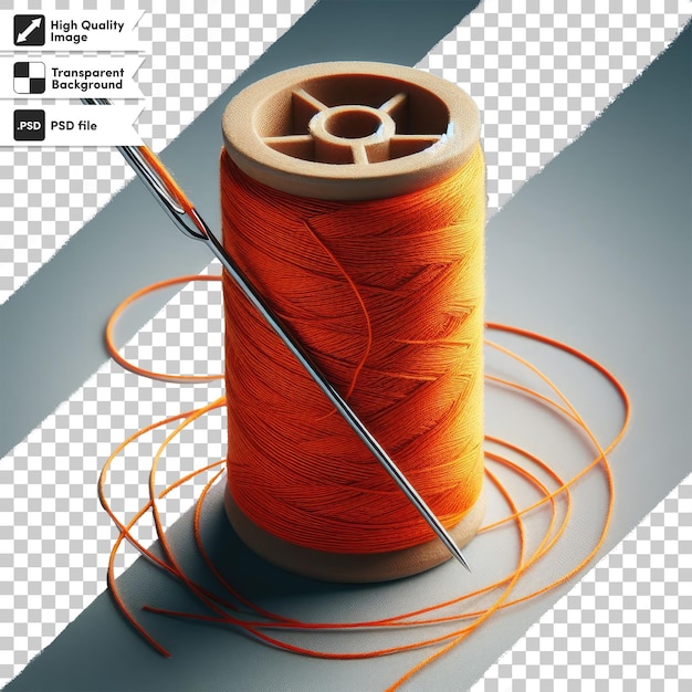 PSD psd needle and colorful thread on transparent background