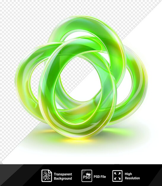 PSD psd неоновые абстрактные петли векторный символ электрический лаймовый зеленый на изолированном фоне