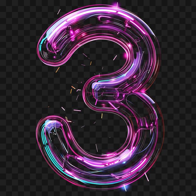 PSD psd neon alphabets and numbers unleash the power of digital art and typography y2k collage no bg