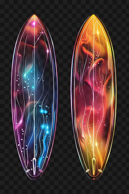 Psd neon art fusion van shape collage outline en glowing object voor decor creative concept design