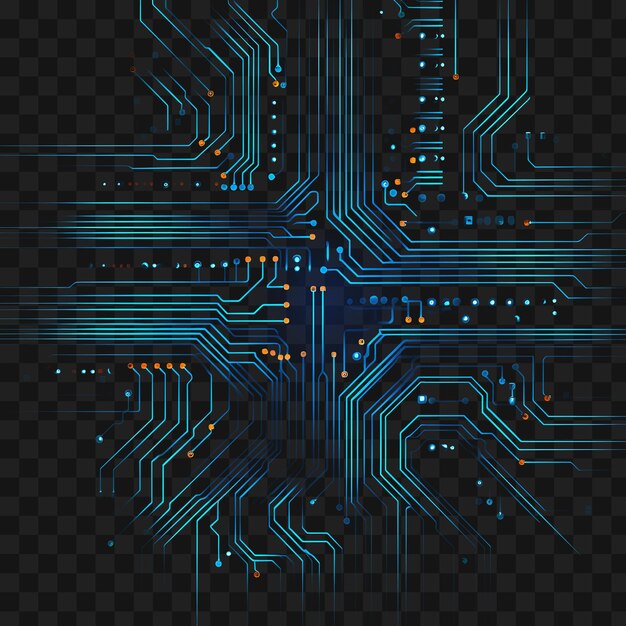 Psd of neon circuit electronic circuit lines tech circuitry electri transparent clipart png 4096px