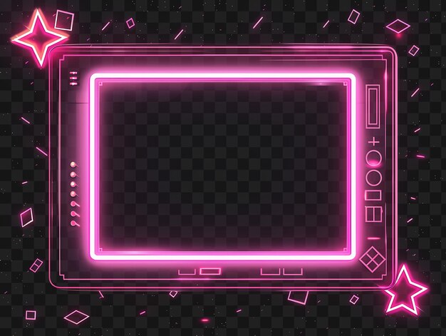 PSD psd neon frame и игровой дизайн для поразительного визуального опыта y2k светящиеся формы