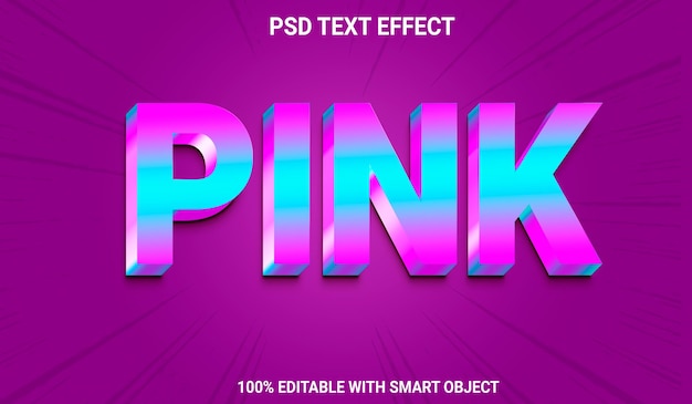 PSD neon pink text effect