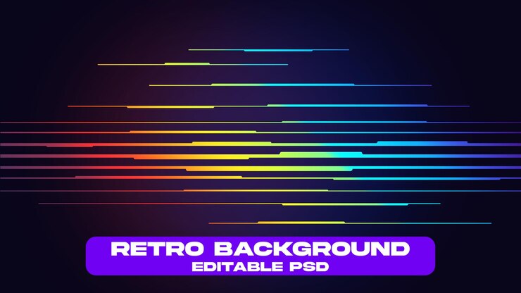 PSD psd neon retro grid background