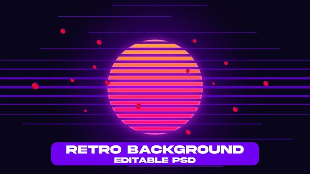PSD psd neon retro grid background