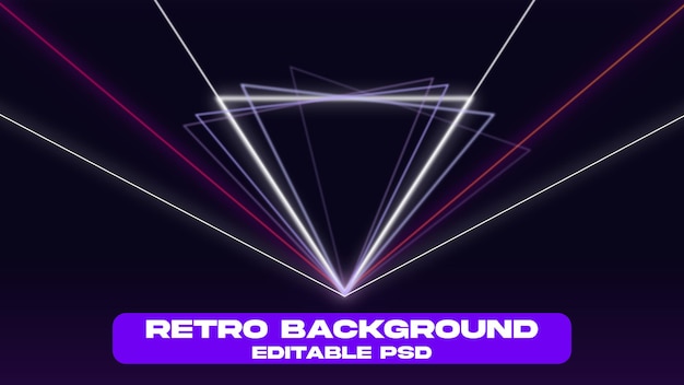 PSDネオンレトログリッドの背景