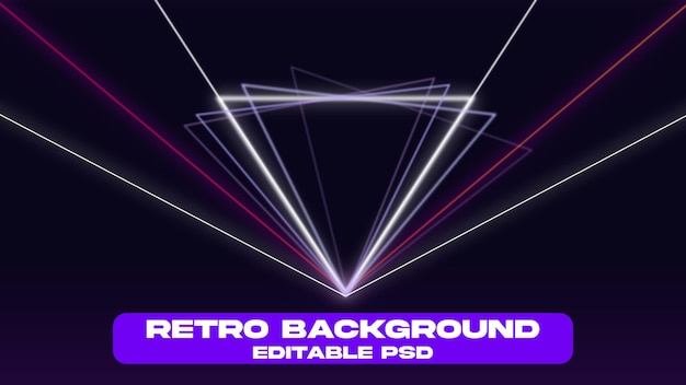 PSD psd neon retro grid background