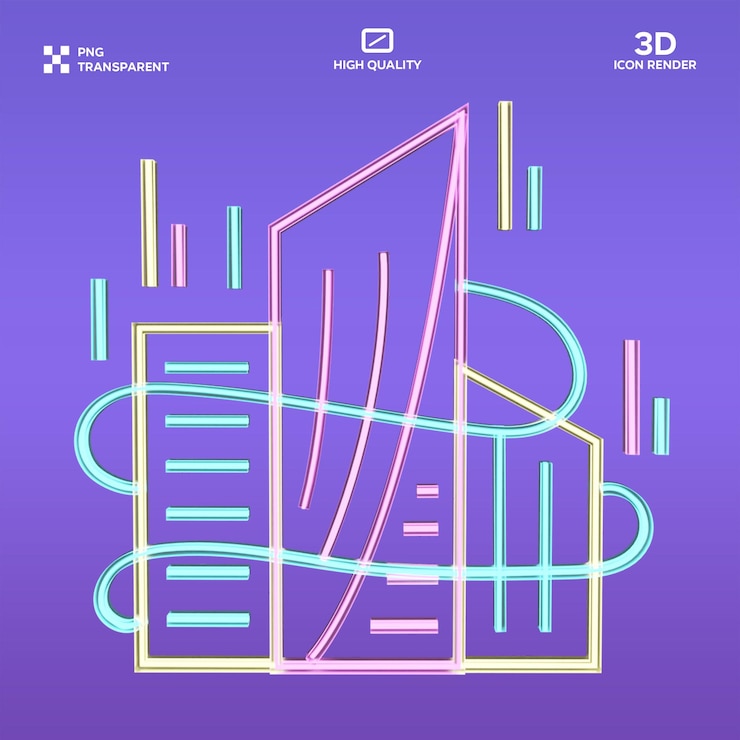 PSD psd neon sign 3d illustration