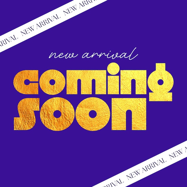 PSD psd new arrival coming soon on purple background instagram post template