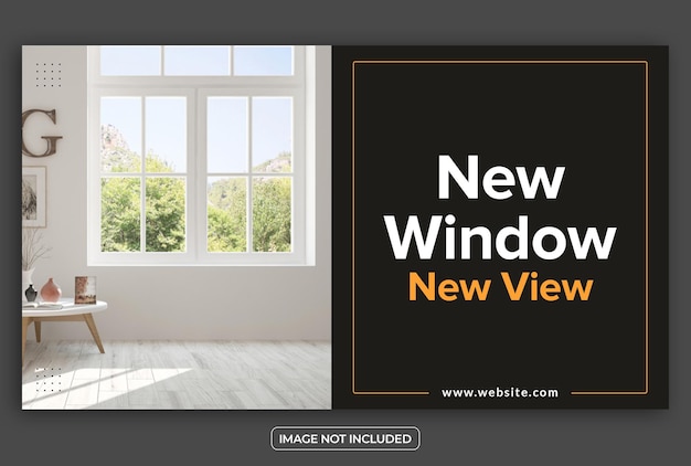 PSD modello di copertina di social media per la progettazione di interni di nuove case psd