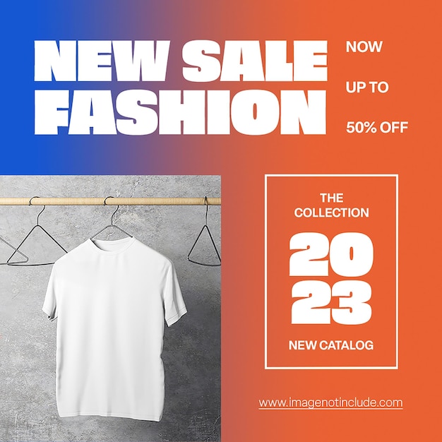 PSD New Sale Fashion On gradient background instagram post template