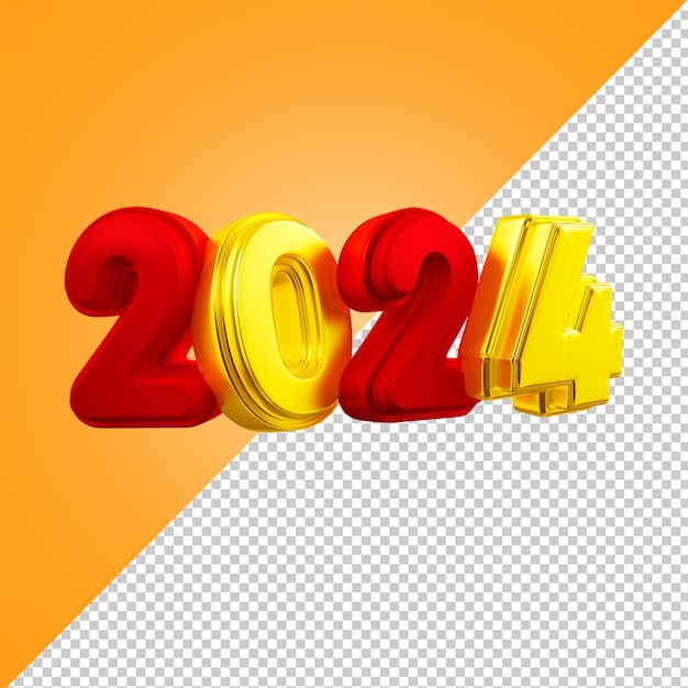 PSD psd new year 2024 golden 3d rendering text effect