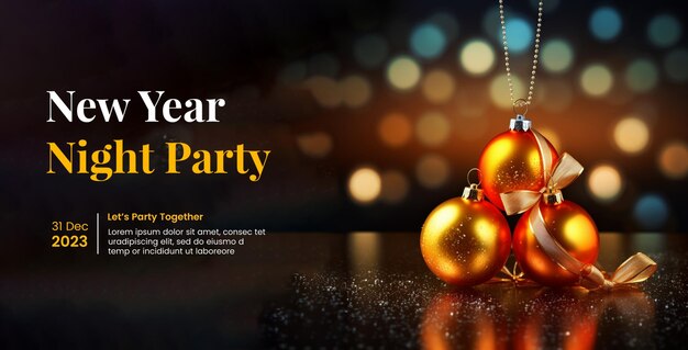 Psd new year banner 2024 party poster