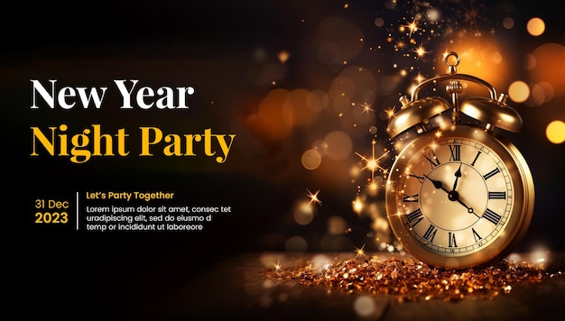 PSD psd new year banner 2024 party poster