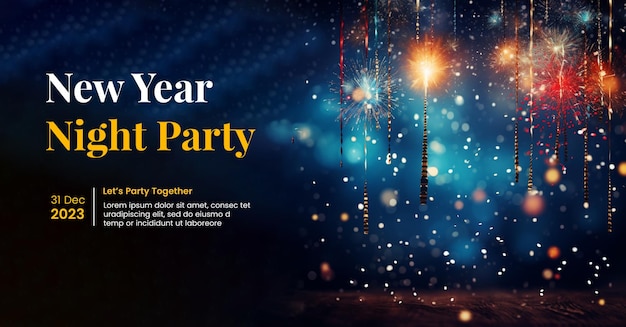 Psd new year banner 2024 party poster