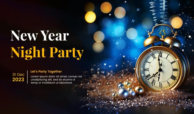 PSD psd new year banner 2024 party poster