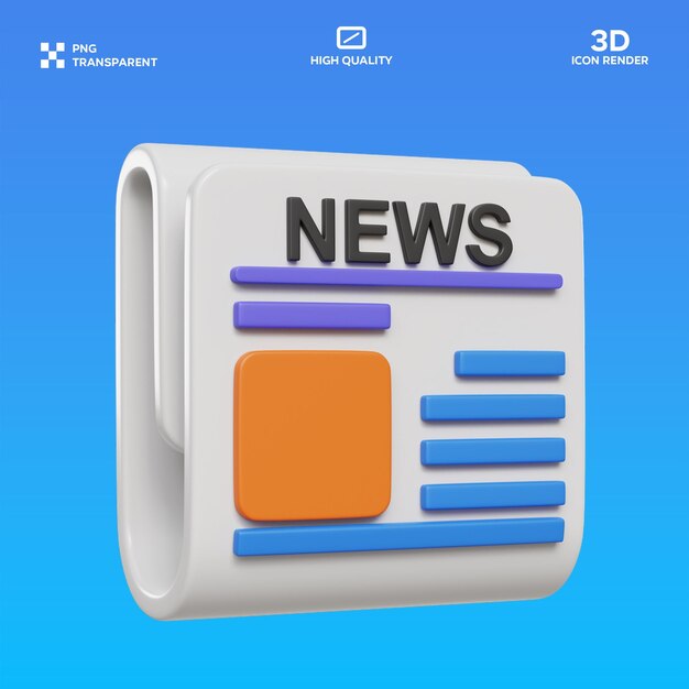 PSD newspaper 3D Ilustration