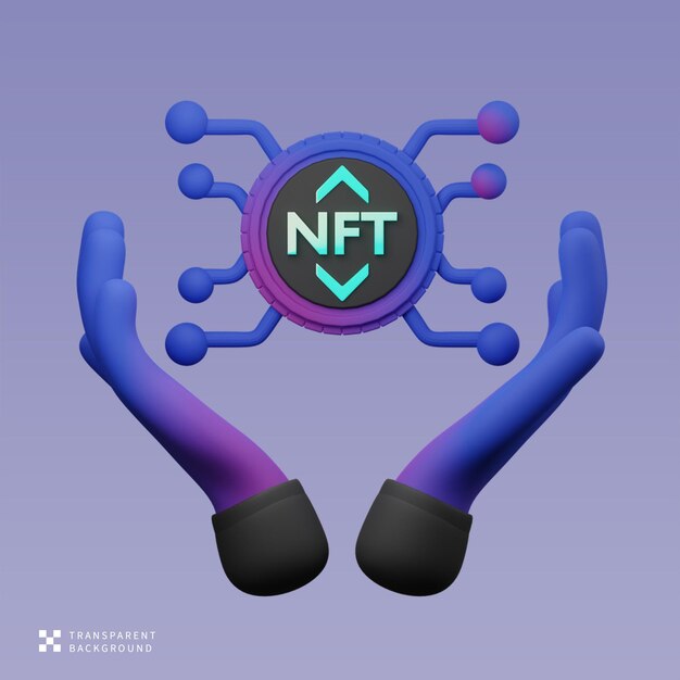 PSD nft сеть 3D иллюстрация