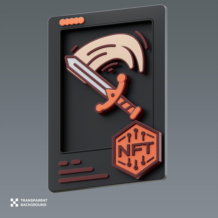PSD psd nft sword legendary 3d illustration