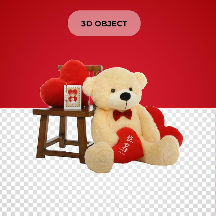 PSD psd niedźwiedź dzień walentynek png przezroczyste tło
