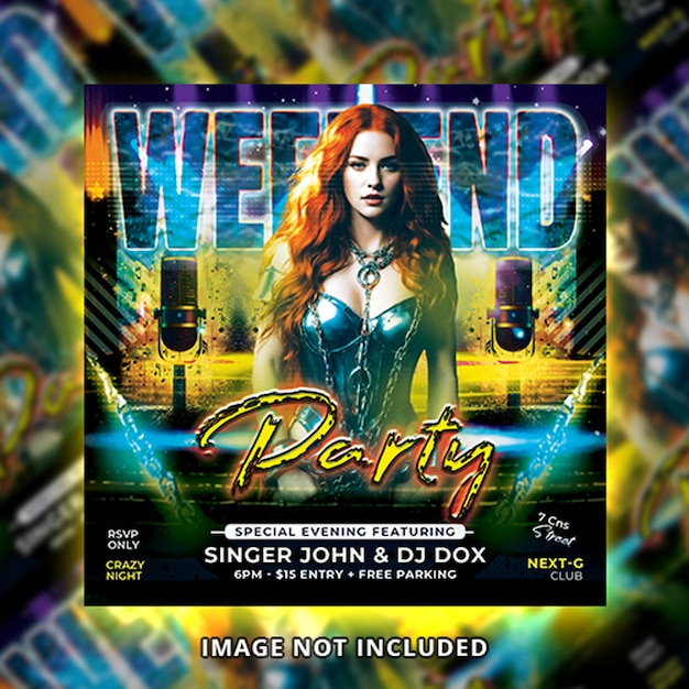 PSD psd night club dj party flyer social media post template