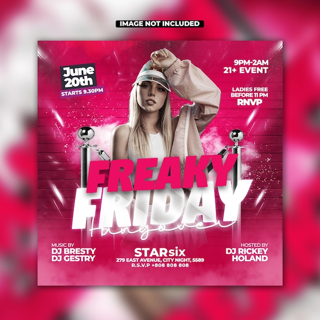 PSD psd night club flyer party template