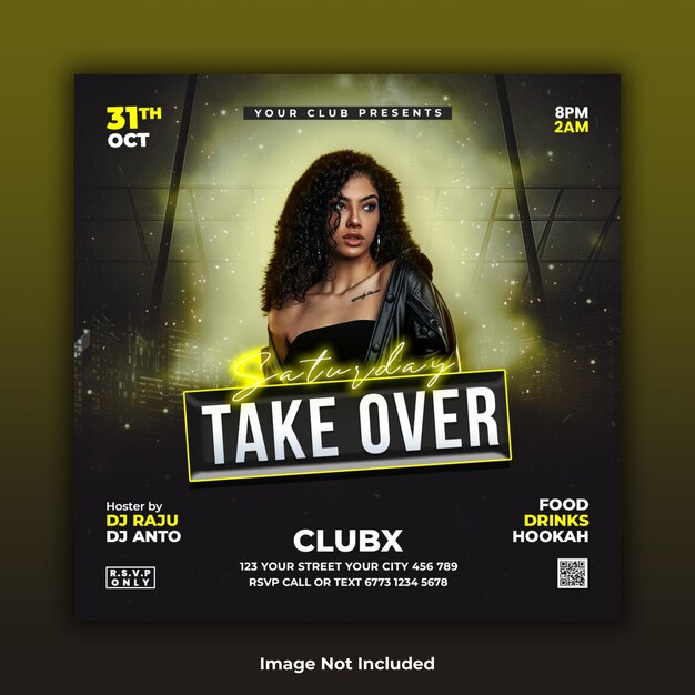 Psd night club flyer template design