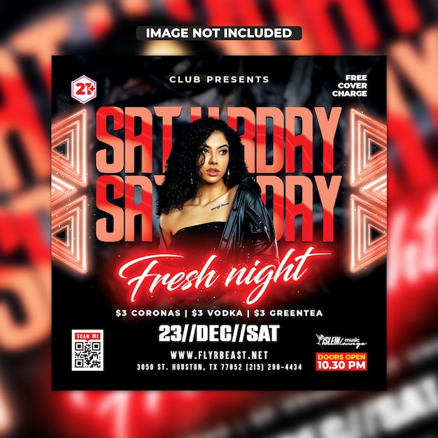 PSD psd night party club flyer template design