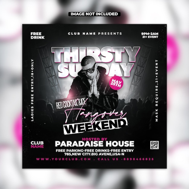 PSD psd night party club flyer template design