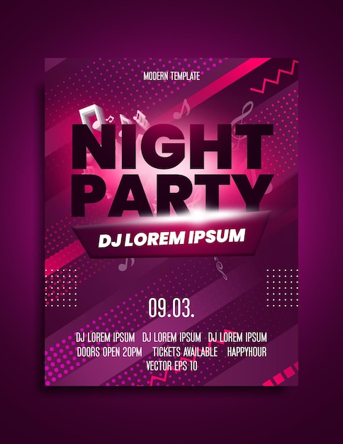 PSD night party flyer template