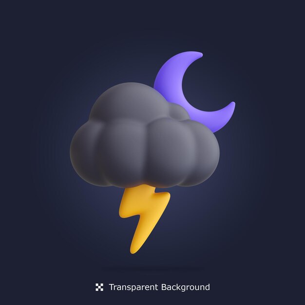 PSD psd night storm 3d icon