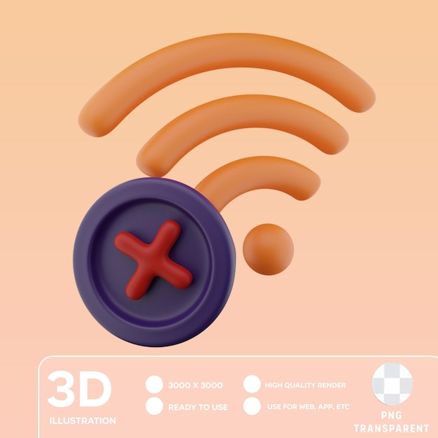 PSD psd no connection 3d illustration