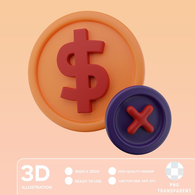 PSD psd no transaction 3d illustration